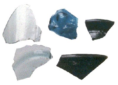 Fragments of coloured glass