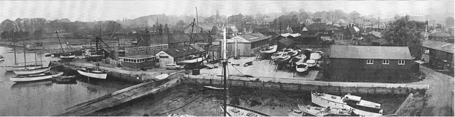 Old photo of Whisstock's boatyard