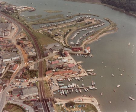 Aerial view of marina in 1963