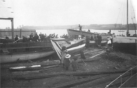 Boat being launched