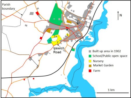 Map showing Woods Nursery in 1902