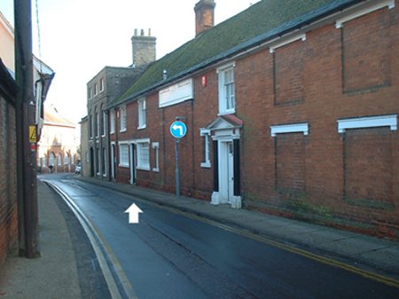 Buildings and road