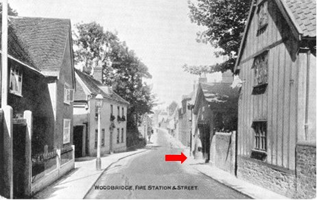 Looking down street, indicating entrance