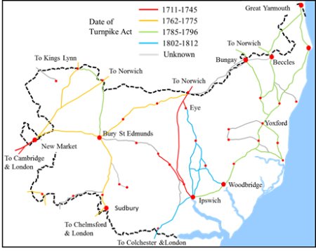 Map of the Suffolk Turnpikes