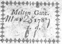 Ticket with ornate pattern boarder