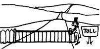 Drawing of fence over road
