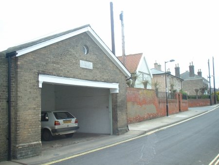 Brick garage with no door