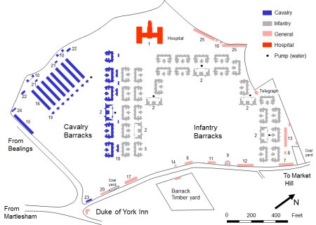 Map showing military layout