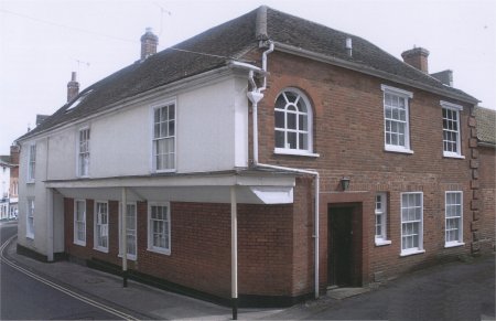 Corner of house with overhang