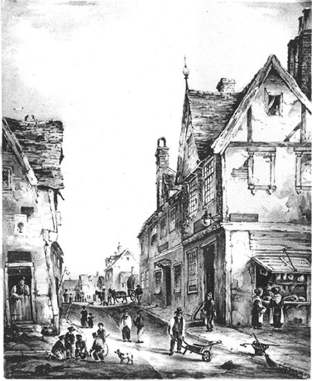 Painting of Woodbridge town street
