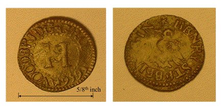 Old coins front and back view
