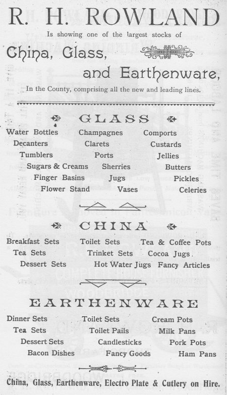 advert of glass and china