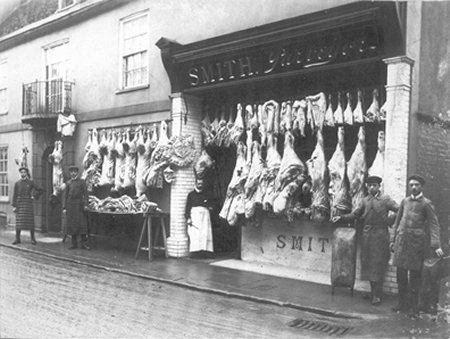 Meat hanging outside shop