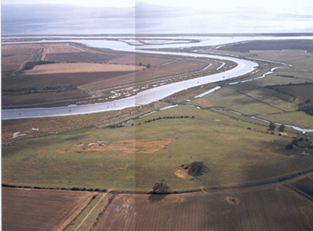 Aerial view with Burrow Hill