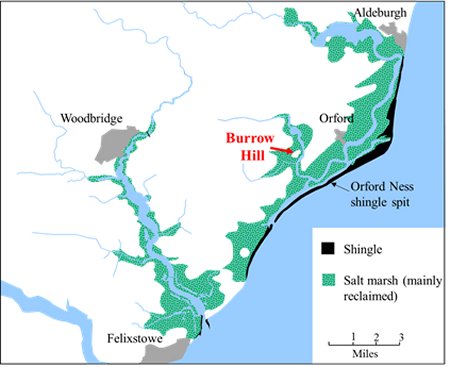 Map showing the location of Burrow Hill.