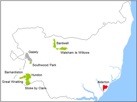 Parish outlined on map